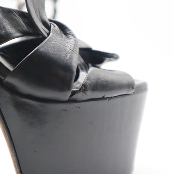 Saint Laurent Platform Strappy Lace Up Sandals Size 35 - Picture 8 of 11